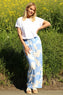Cecily Print Trousers Powder Blue