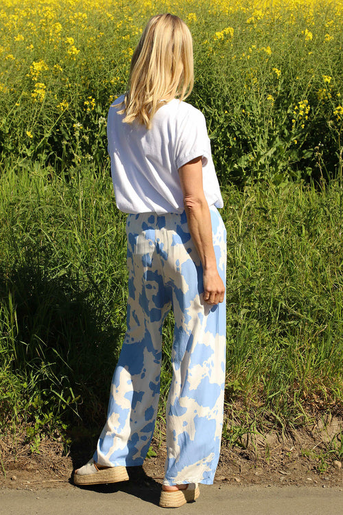 Cecily Print Trousers Powder Blue - Image 4