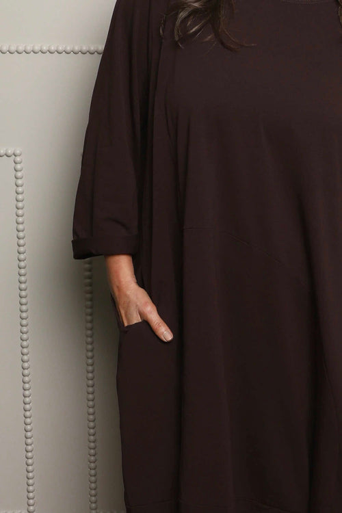 Edie Cotton Dress Cocoa - Image 3