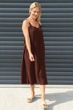 Camille Strap Dress Cocoa
