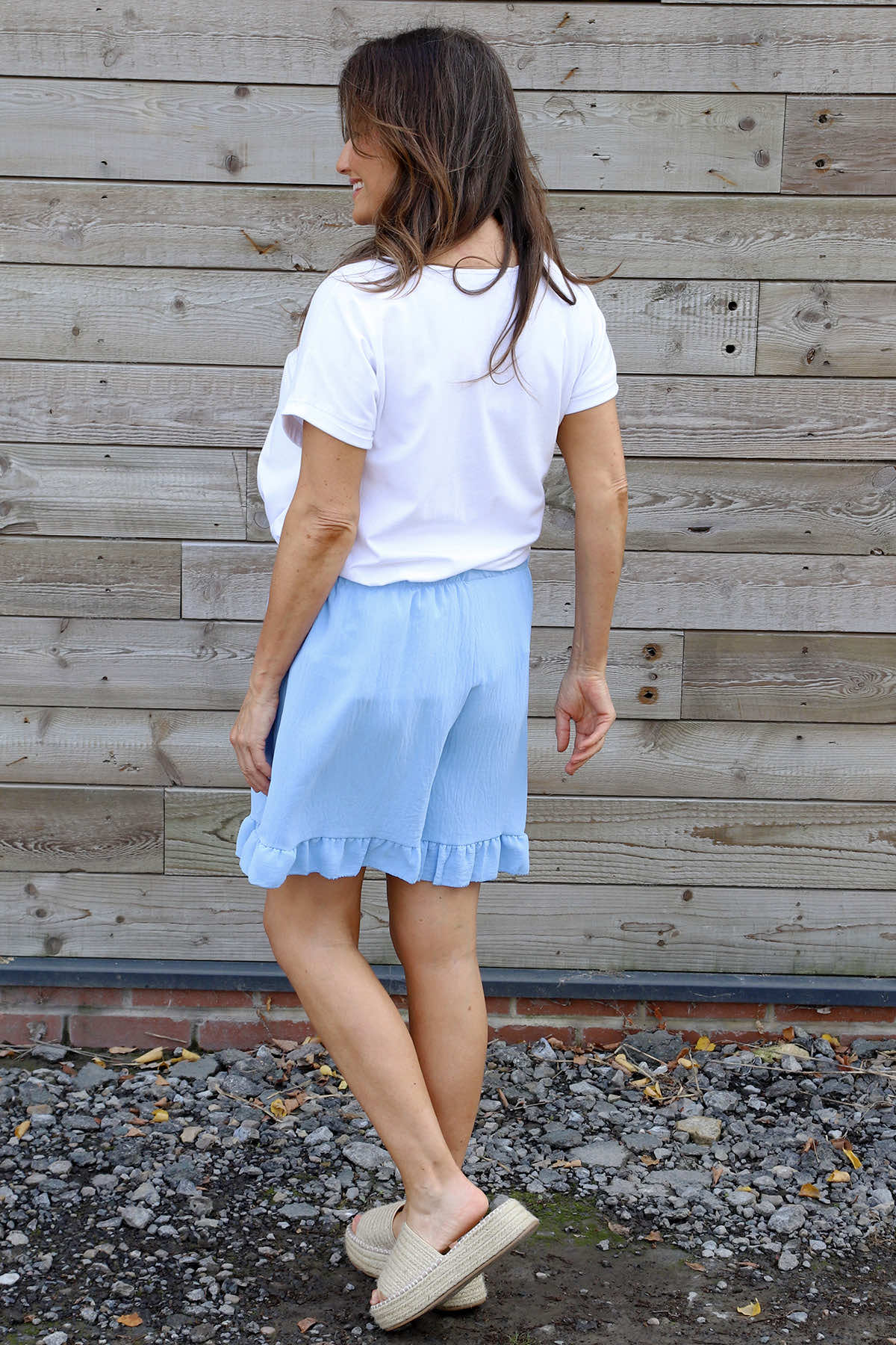 Stellina Frill Shorts Powder Blue
