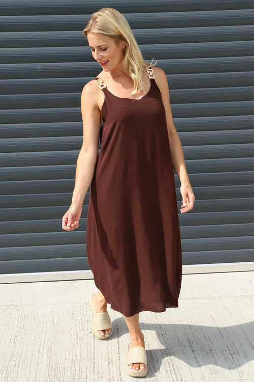 Camille Strap Dress Cocoa - Image 2