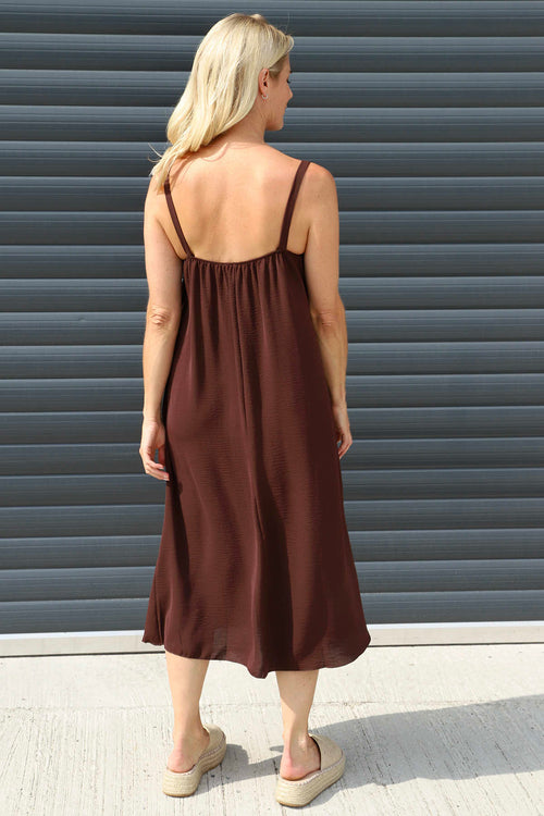 Camille Strap Dress Cocoa - Image 4