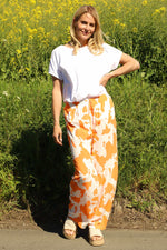 Cecily Print Trousers Orange Orange - Cecily Print Trousers Orange