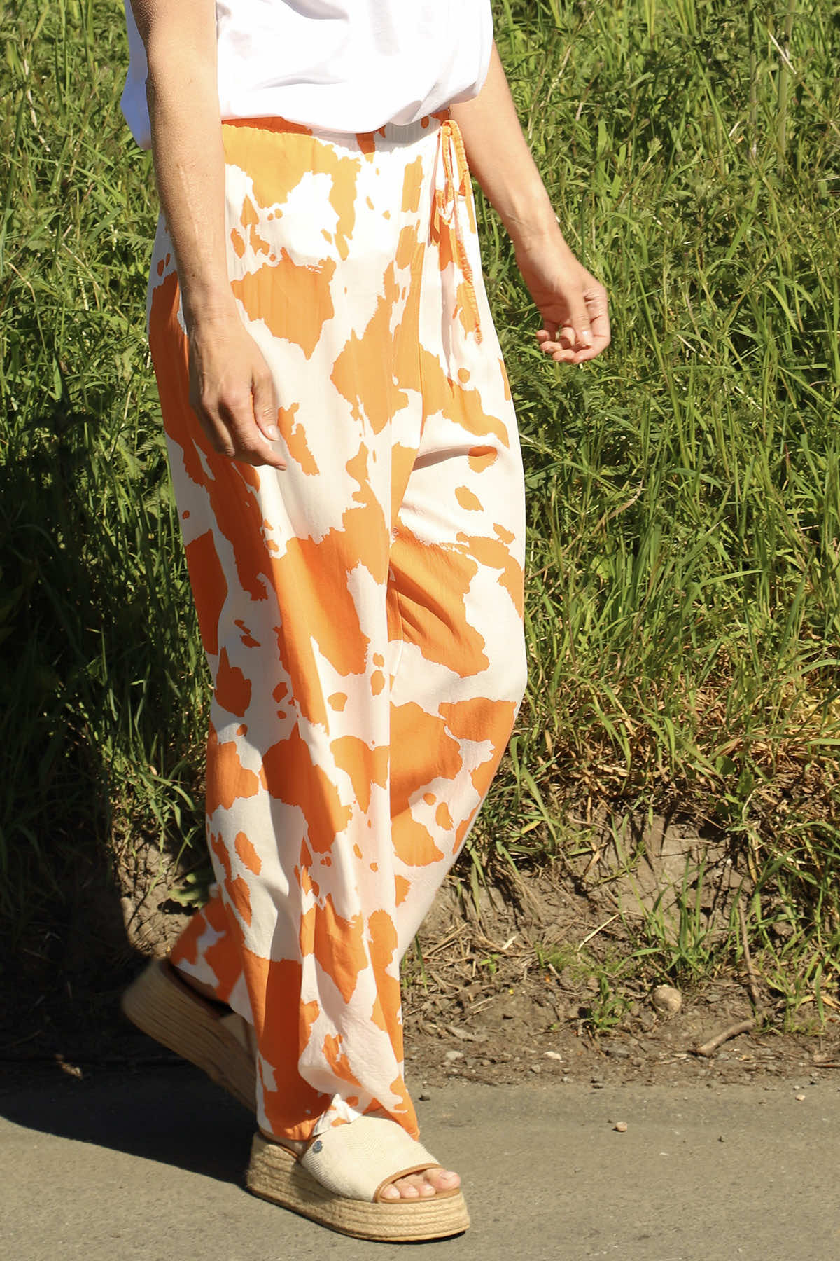 Cecily Print Trousers Orange