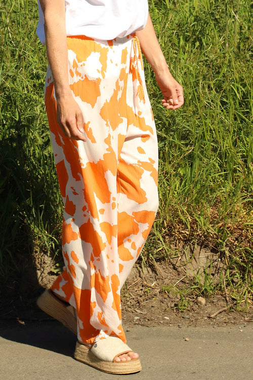 Cecily Print Trousers Orange - Image 3