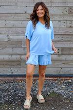 Stellina Frill Shorts Powder Blue Powder Blue - Stellina Frill Shorts Powder Blue