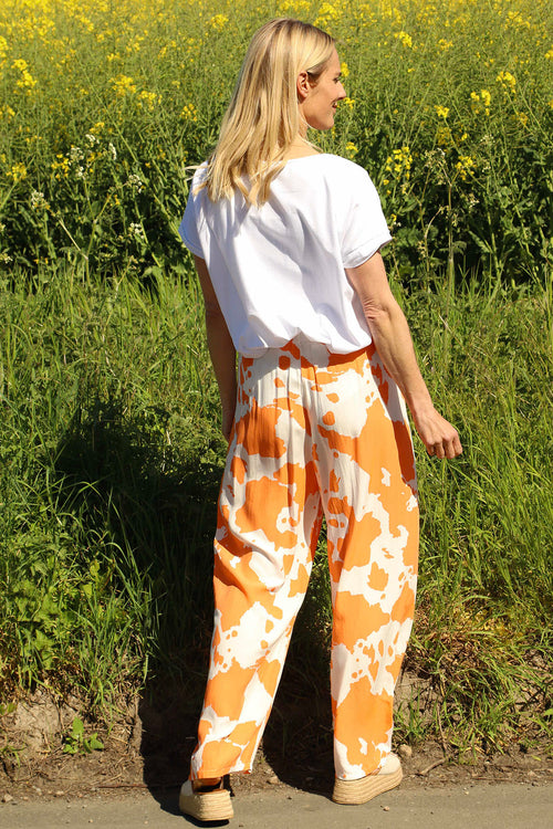 Cecily Print Trousers Orange - Image 4