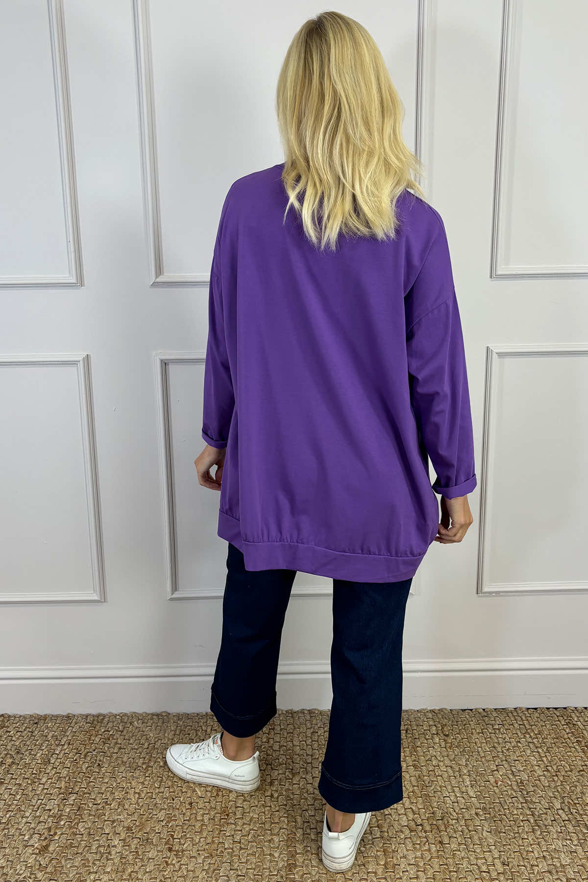 Delphine Pocket Cotton Top Purple