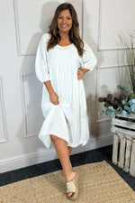 Morianna Cotton Dress White White - Morianna Cotton Dress White