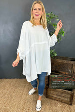 Angelica Oversized Top White White - Angelica Oversized Top White