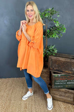 Angelica Oversized Top Orange Orange - Angelica Oversized Top Orange