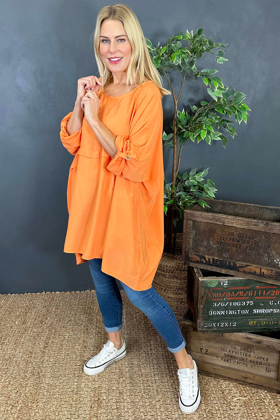 Angelica Oversized Top Orange