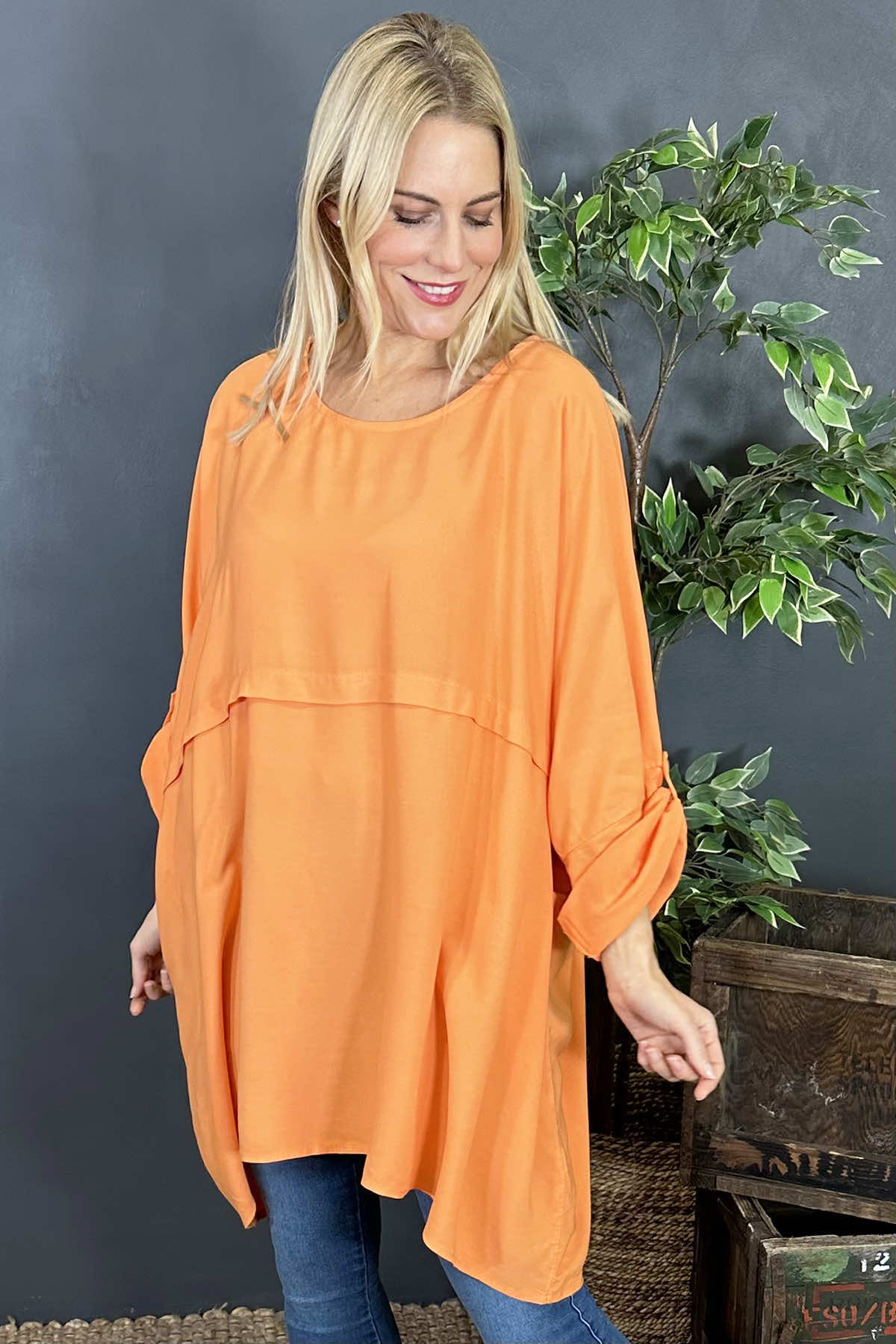 Angelica Oversized Top Orange