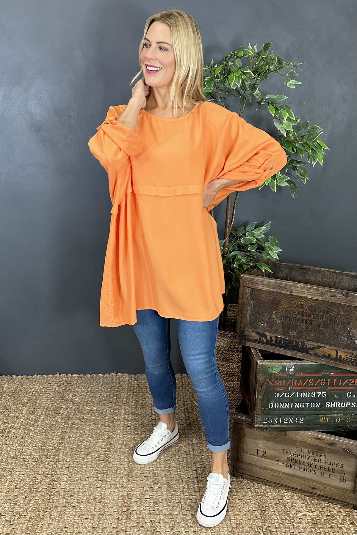 Angelica Oversized Top Orange