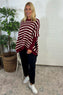 Gigi Stripe Knitted Jumper Wine