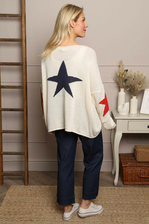 Alfano Cotton Star Knit Jumper Stone - Image 2