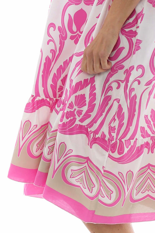 Imani Sleeveless Print Dress Fuchsia - Image 5