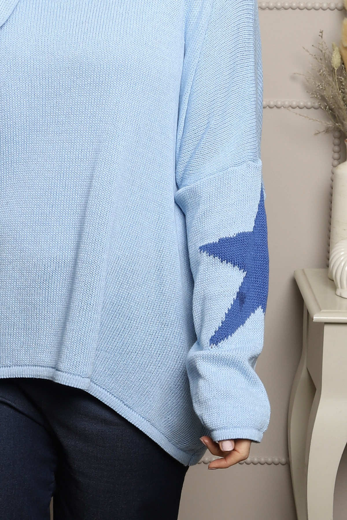 Alfano Cotton Star Knit Jumper Powder Blue