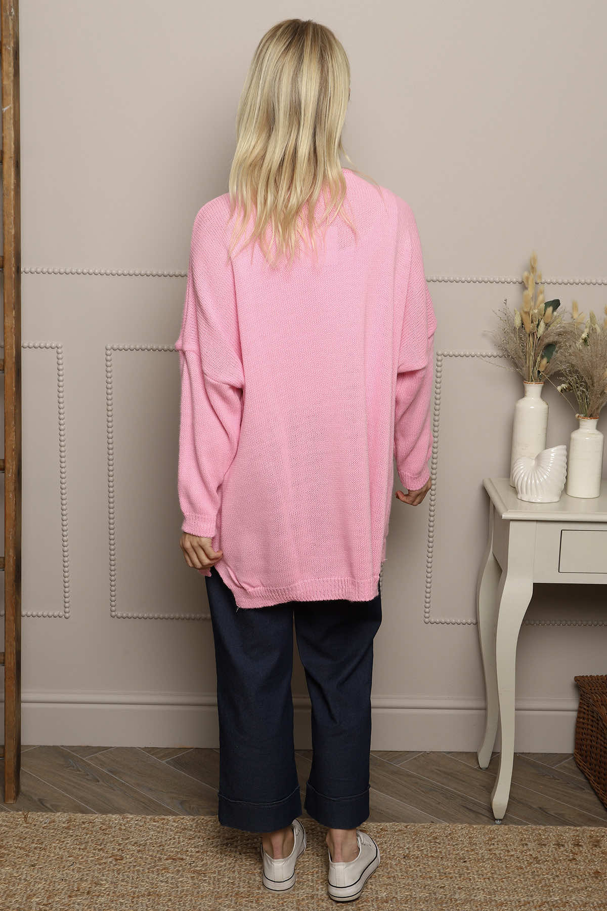 Roxanna Flower Knitted Jumper Pink