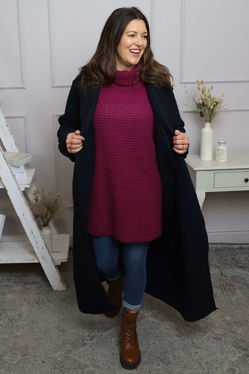 Romilly Polo Neck Knitted Jumper Berry - Image 2