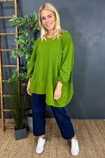 Bronte Cord Panel Top Olive Olive - Bronte Cord Panel Top Olive