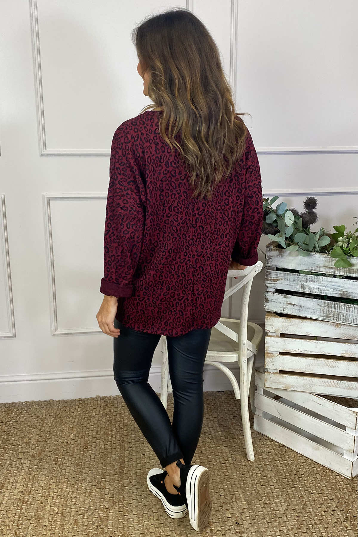 Misha Leopard Top Red