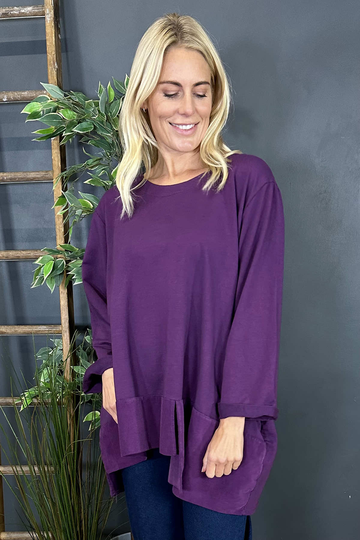 Bronte Cord Panel Top Purple