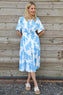 Sennen Print Button Dress Powder Blue