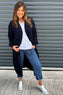 Adriana Long Knitted Cardigan Navy