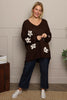 Valerie Flower Knitted Jumper Cocoa