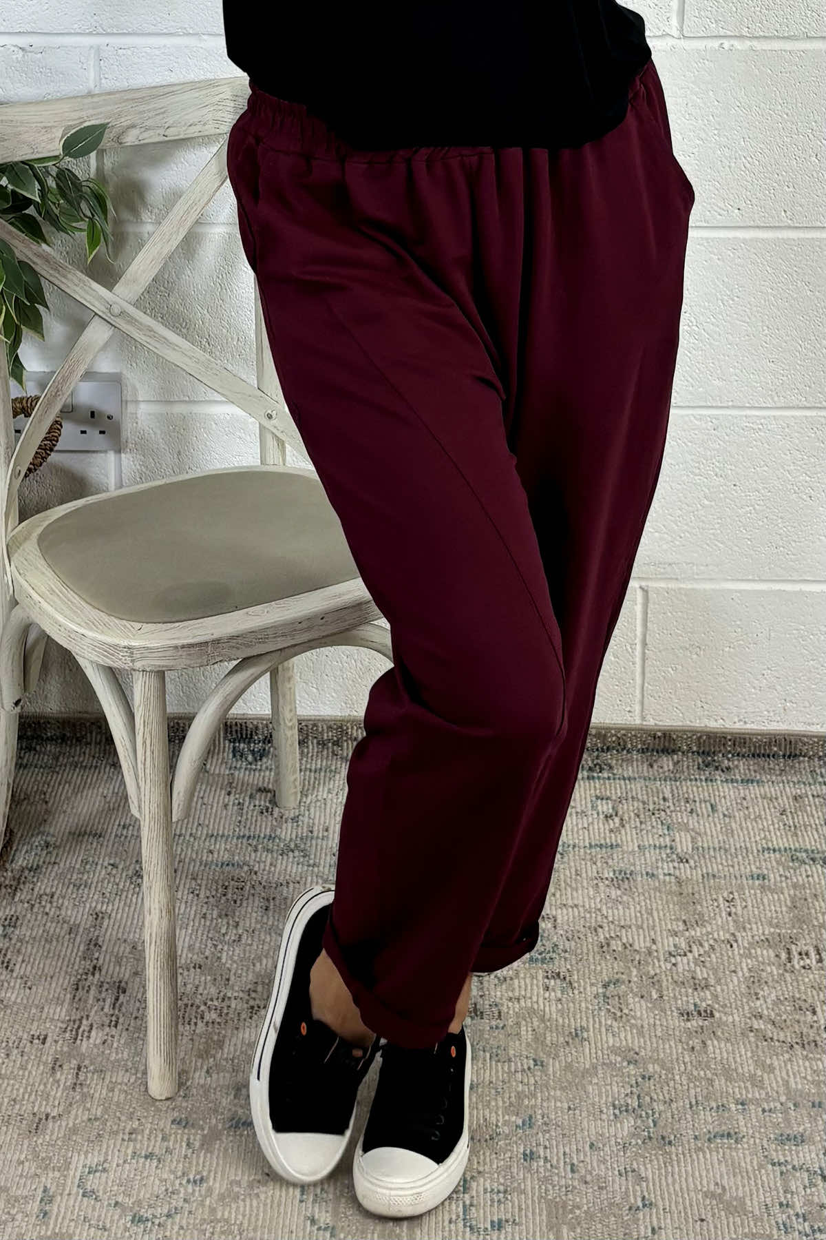 Gwen Cotton Joggers Burgundy