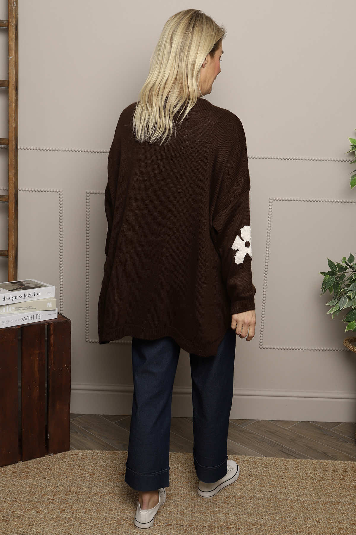 Valerie Flower Knitted Jumper Cocoa