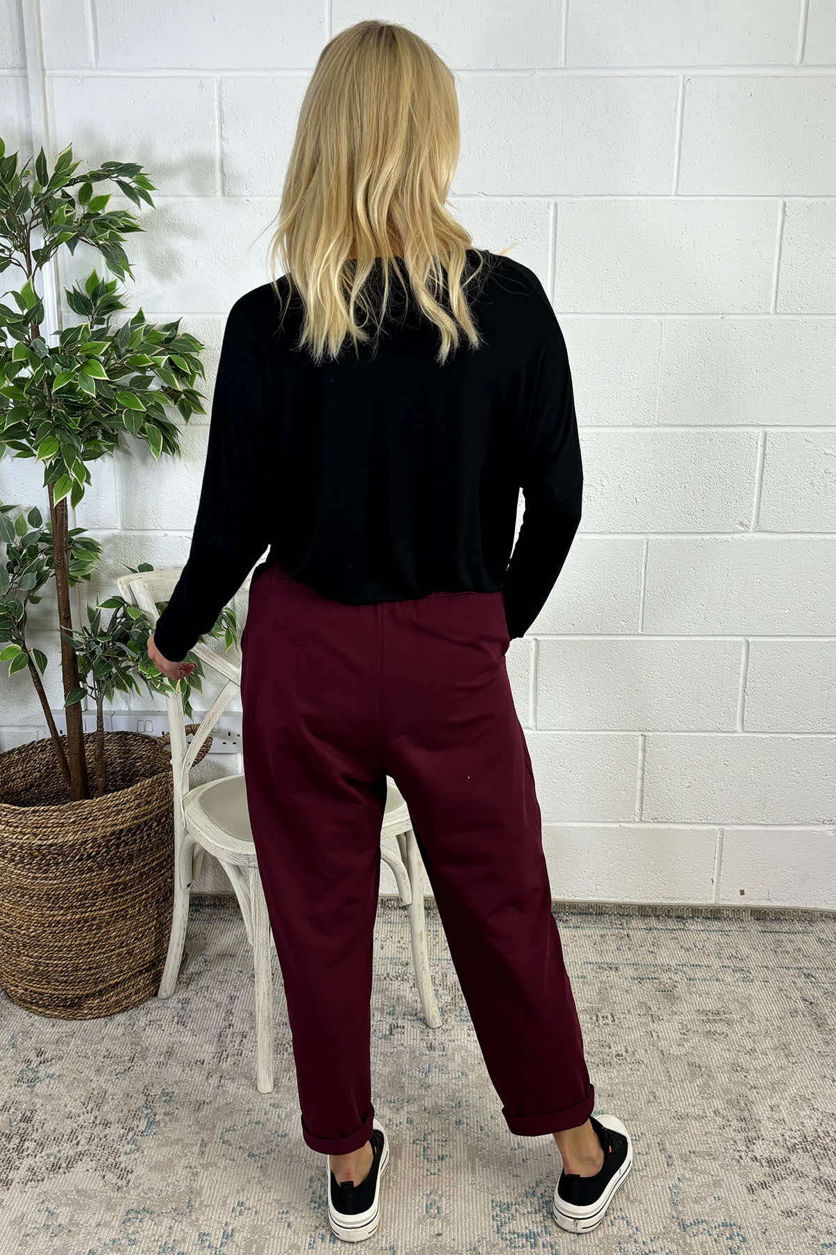 Gwen Cotton Joggers Burgundy