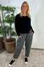 Gwen Cotton Joggers Marl Charcoal