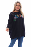 Good Vibes Cotton Sweat Top Black