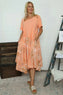 Tullia Botanical Print Cotton Dress Orange