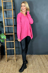 Charee V-Neck Jumper Fuchsia