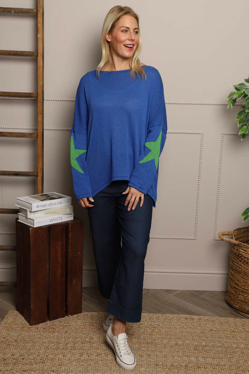 Alfano Cotton Star Knit Jumper Cobalt - Image 3