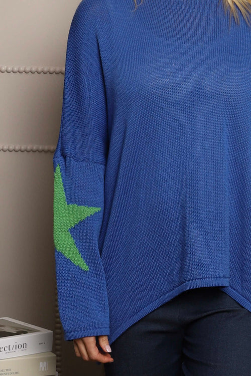 Alfano Cotton Star Knit Jumper Cobalt - Image 4