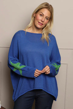 Alfano Cotton Star Knit Jumper Cobalt