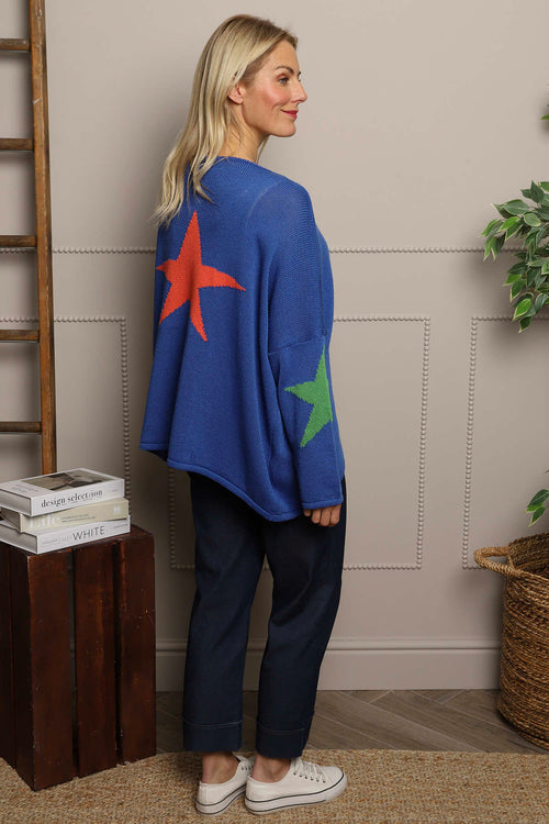 Alfano Cotton Star Knit Jumper Cobalt - Image 2