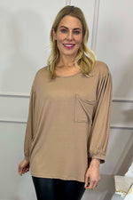 Hilma Pocket Top Camel Camel - Hilma Pocket Top Camel