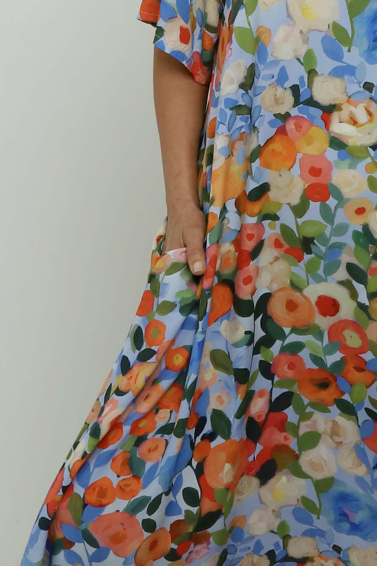 Andretta Print Dress Light Blue