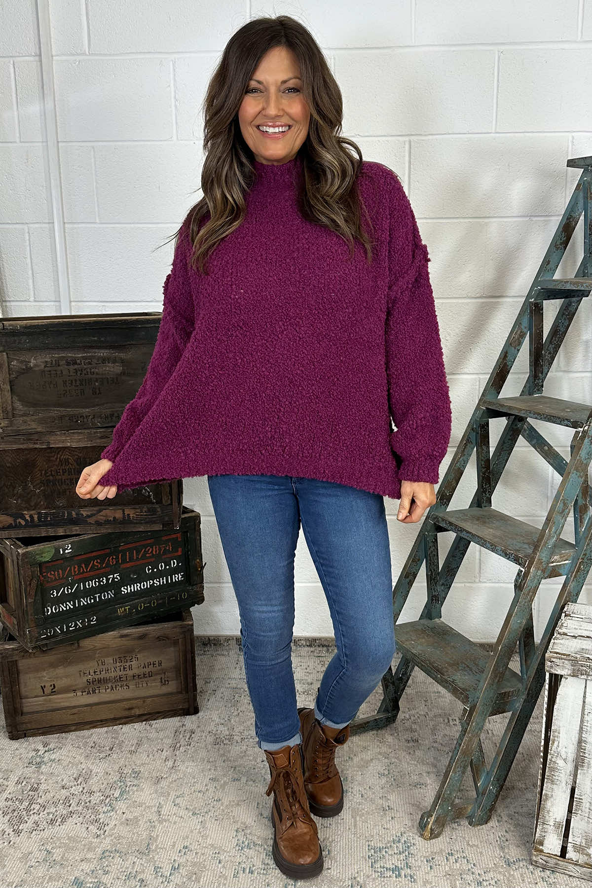 Prue Seam Detail Jumper Berry