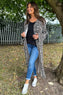 Kendall Leopard Print Knitted Cardigan Stone