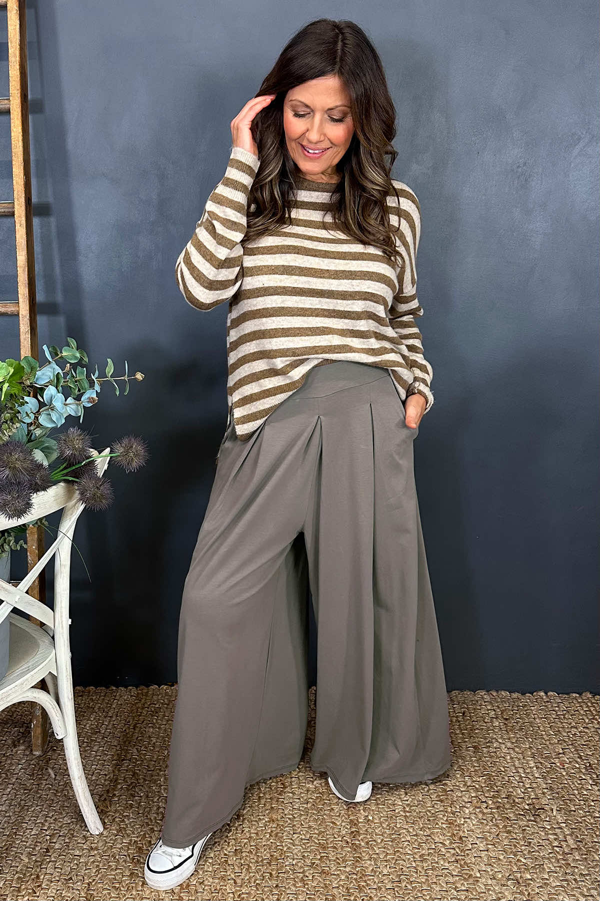 Trish Wide Leg Trousers Mocha