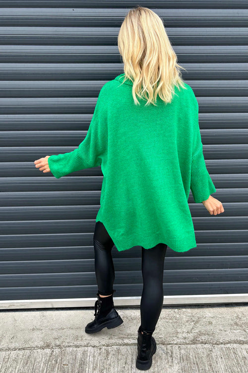 Rachel Polo Neck Knitted Jumper Emerald - Image 4