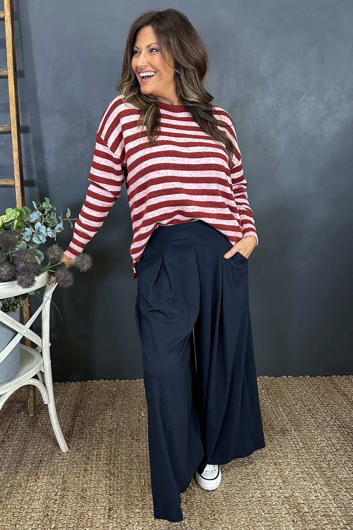 Hilda Stripe Jumper Red