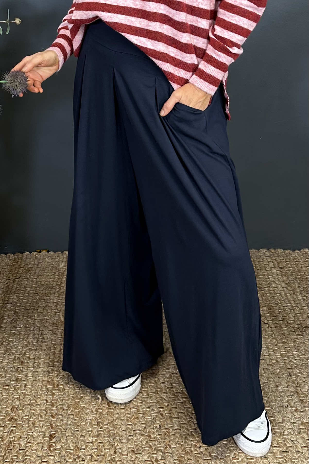 Trish Wide Leg Trousers Navy